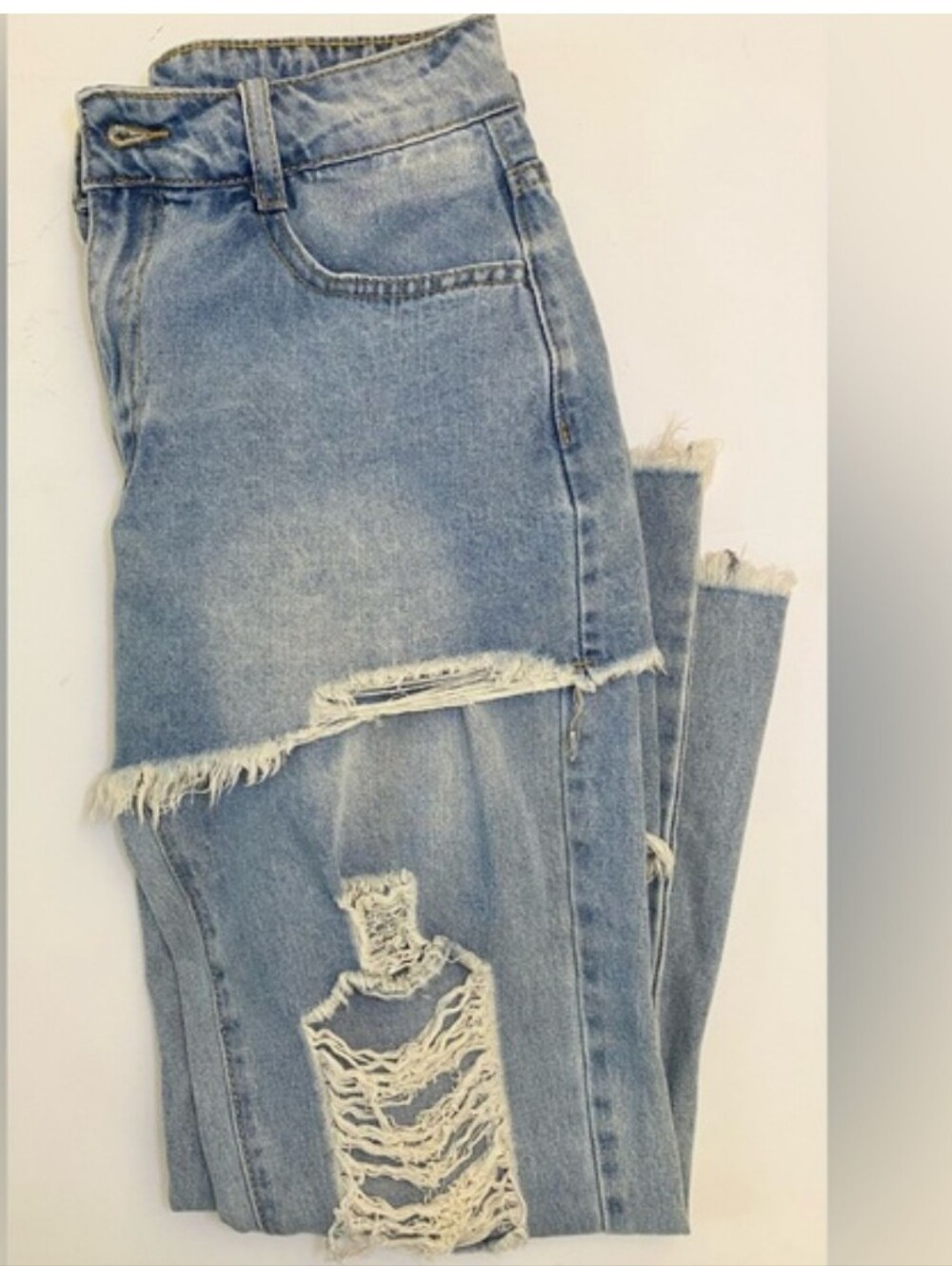 Stylish Distressed 2 in 1 Blue Jeans NWOT - Picture 7 of 10